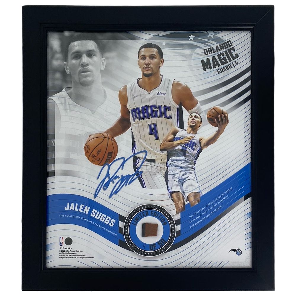 JALEN SUGGS Orlando Magic Framed 15" x 17" Game Used Basketball Collage LE 4/50