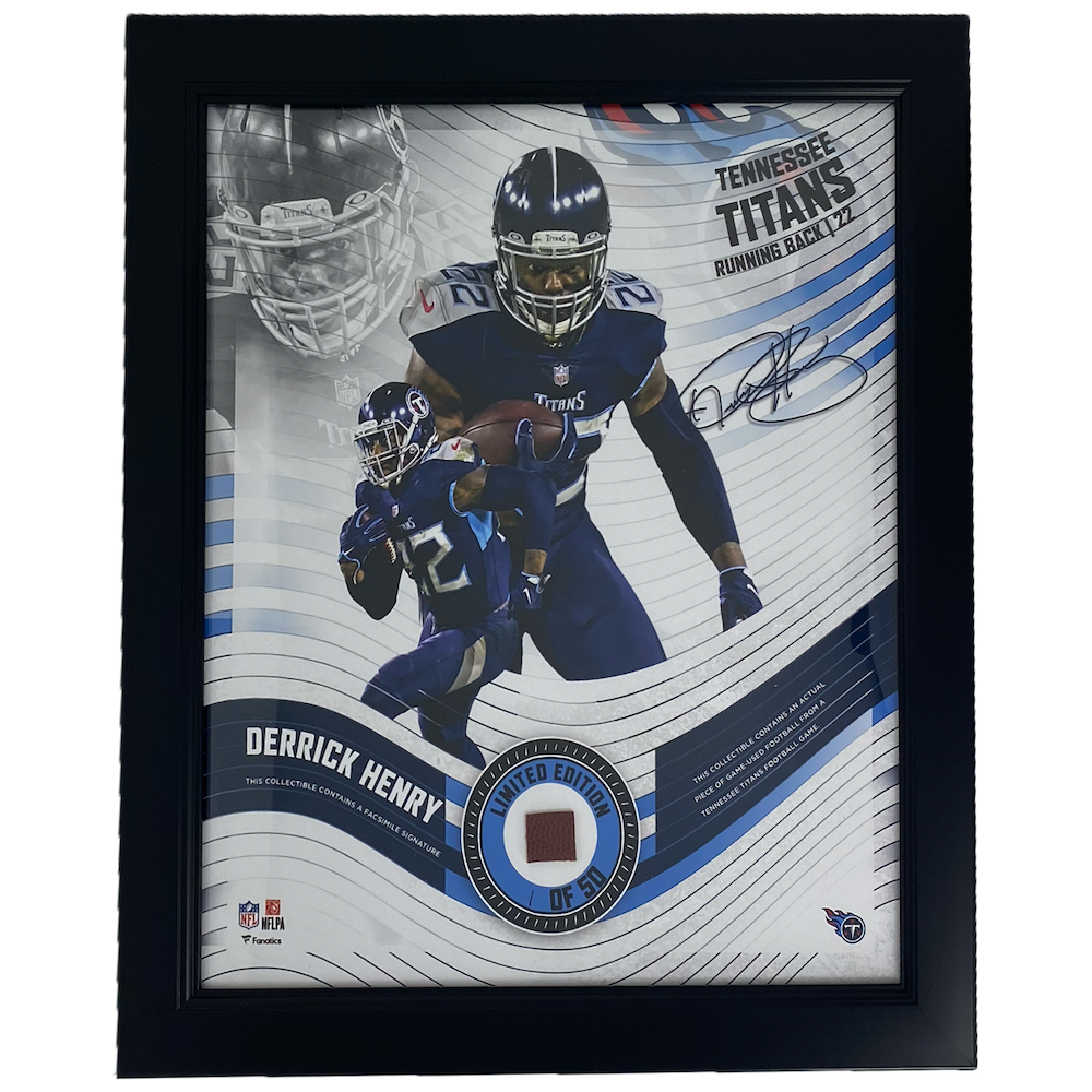 DERRICK HENRY Tennessee Titans Framed 15 x 17 Game Used Football Collage LE 1/50