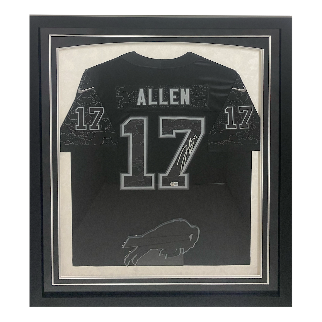 Josh Allen Autographed Buffalo Bills Nike RFLCTV Limited 36" x 42" Framed Jersey Beckett