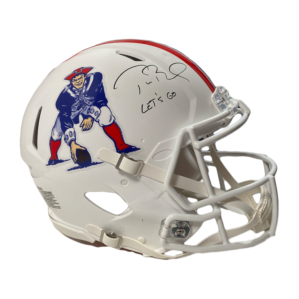 Tom Brady Autographed "Let's Go" Authentic Patriots TB Helmet Fanatics LE 12