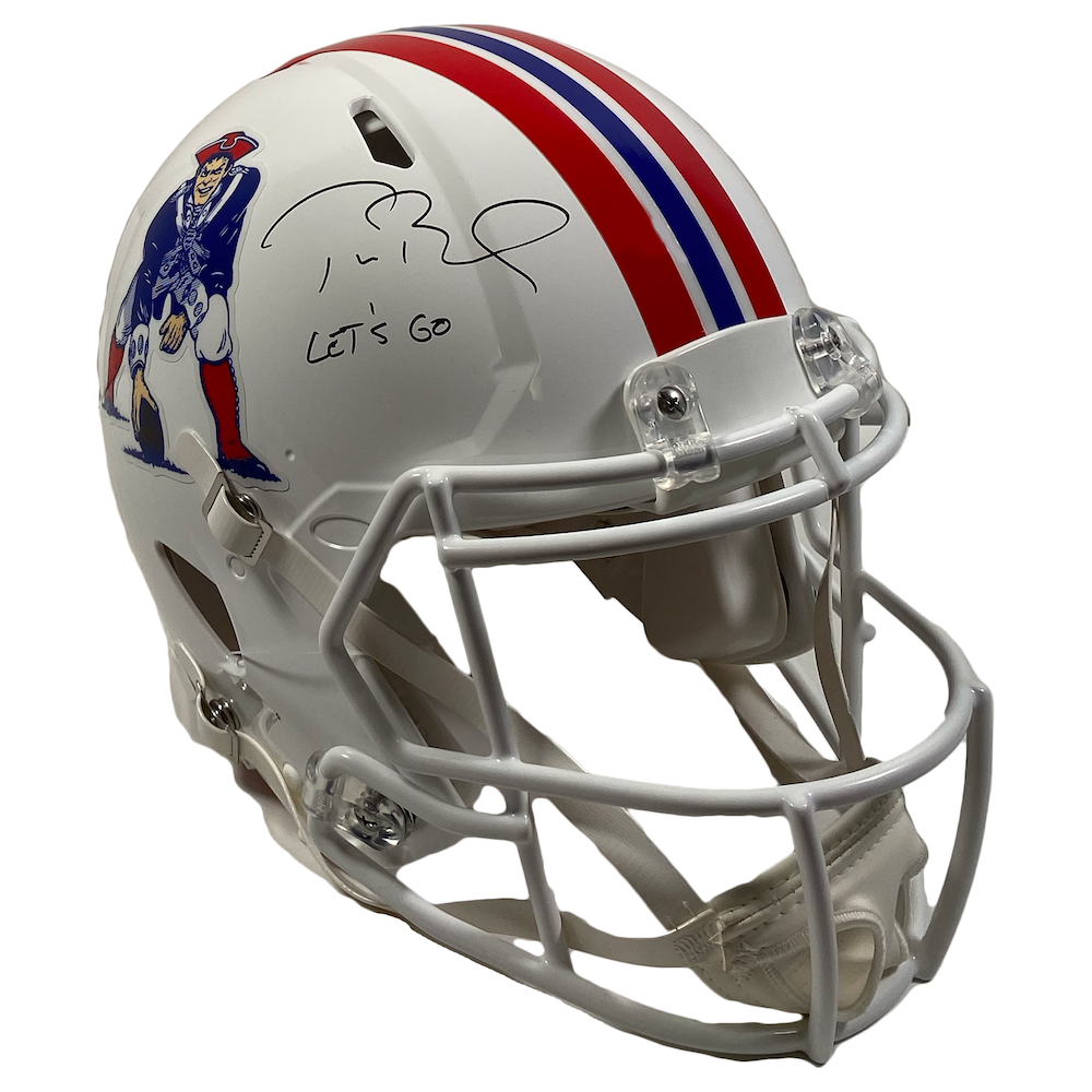 Tom Brady Autographed "Let's Go" Authentic Patriots TB Helmet Fanatics LE 12