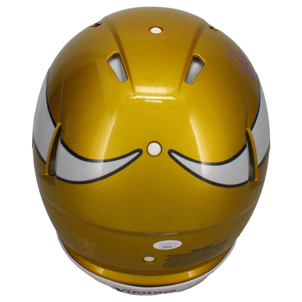 Justin Jefferson Autographed Minnesota Vikings "Hit The Griddy" Authentic Speed Flash Helmet JSA