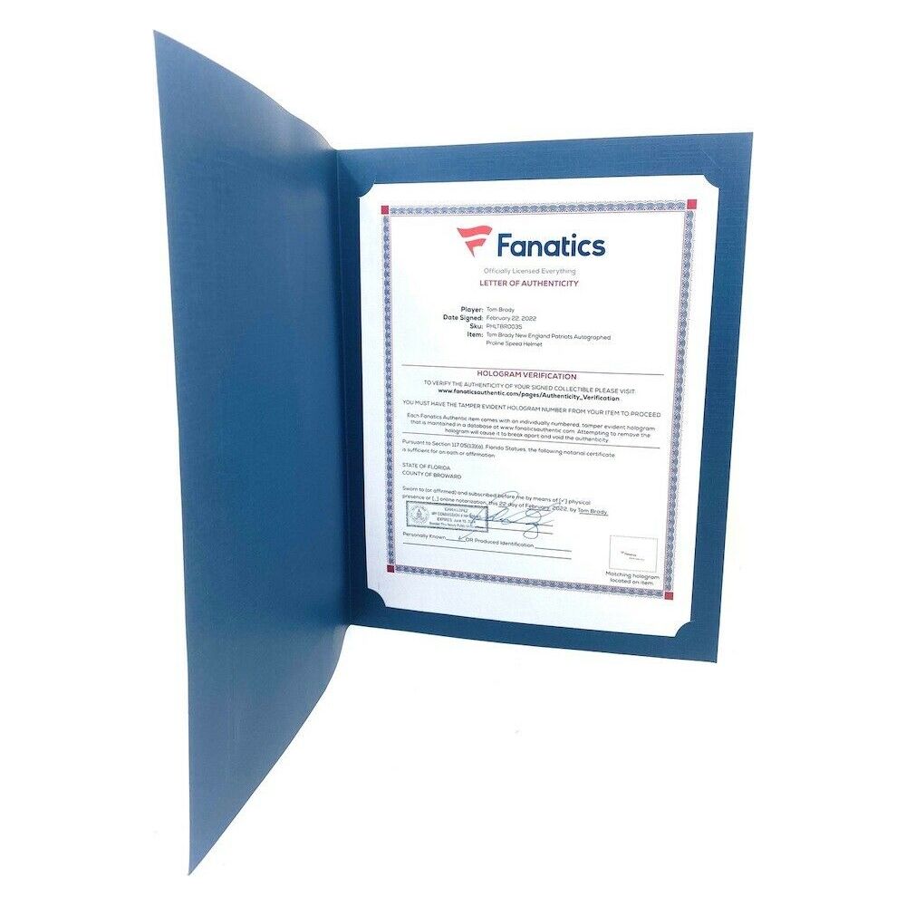 TOM BRADY Autographed Patriots / Bucs Mashup Authentic Helmet FANATICS LE 12