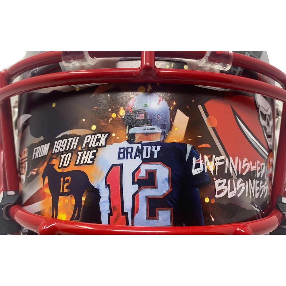 TOM BRADY Autographed Patriots / Bucs Mashup Authentic Helmet FANATICS LE 12