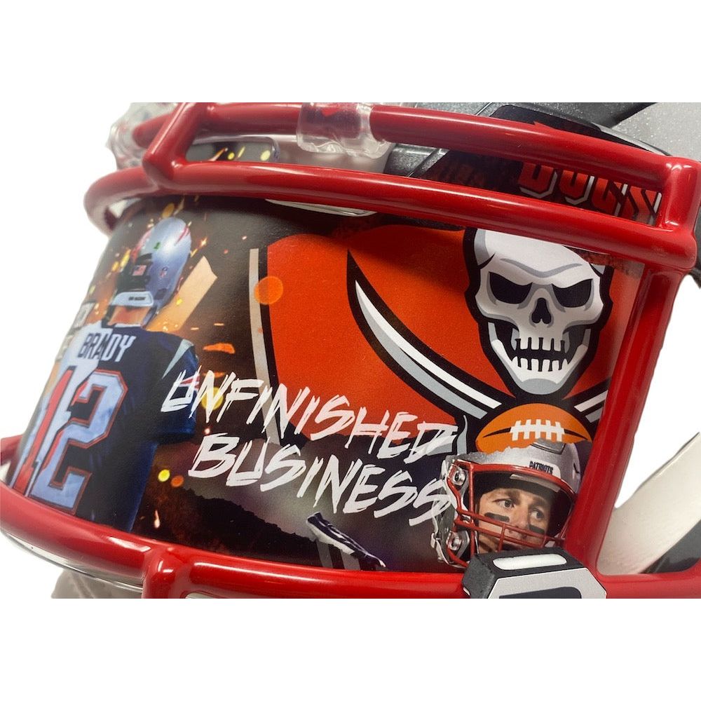 TOM BRADY Autographed Patriots / Bucs Mashup Authentic Helmet FANATICS LE 12