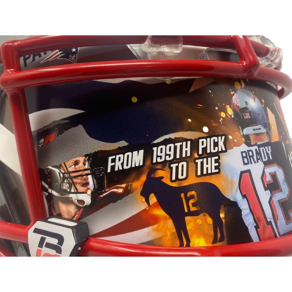 TOM BRADY Autographed Patriots / Bucs Mashup Authentic Helmet FANATICS LE 12