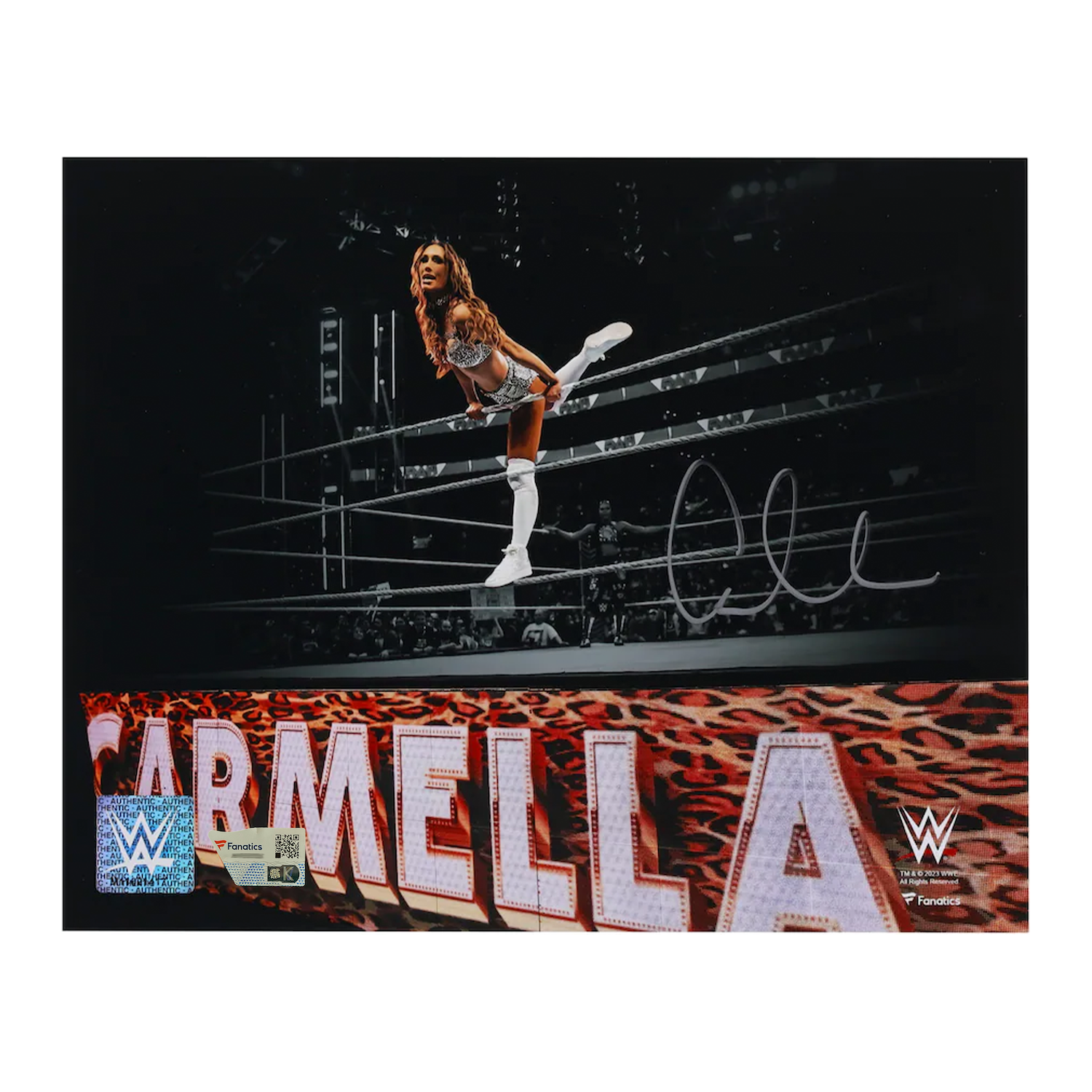 Carmella Autographed WWE Ring Entrance On Ropes 8" x 10" Photograph Fanatics