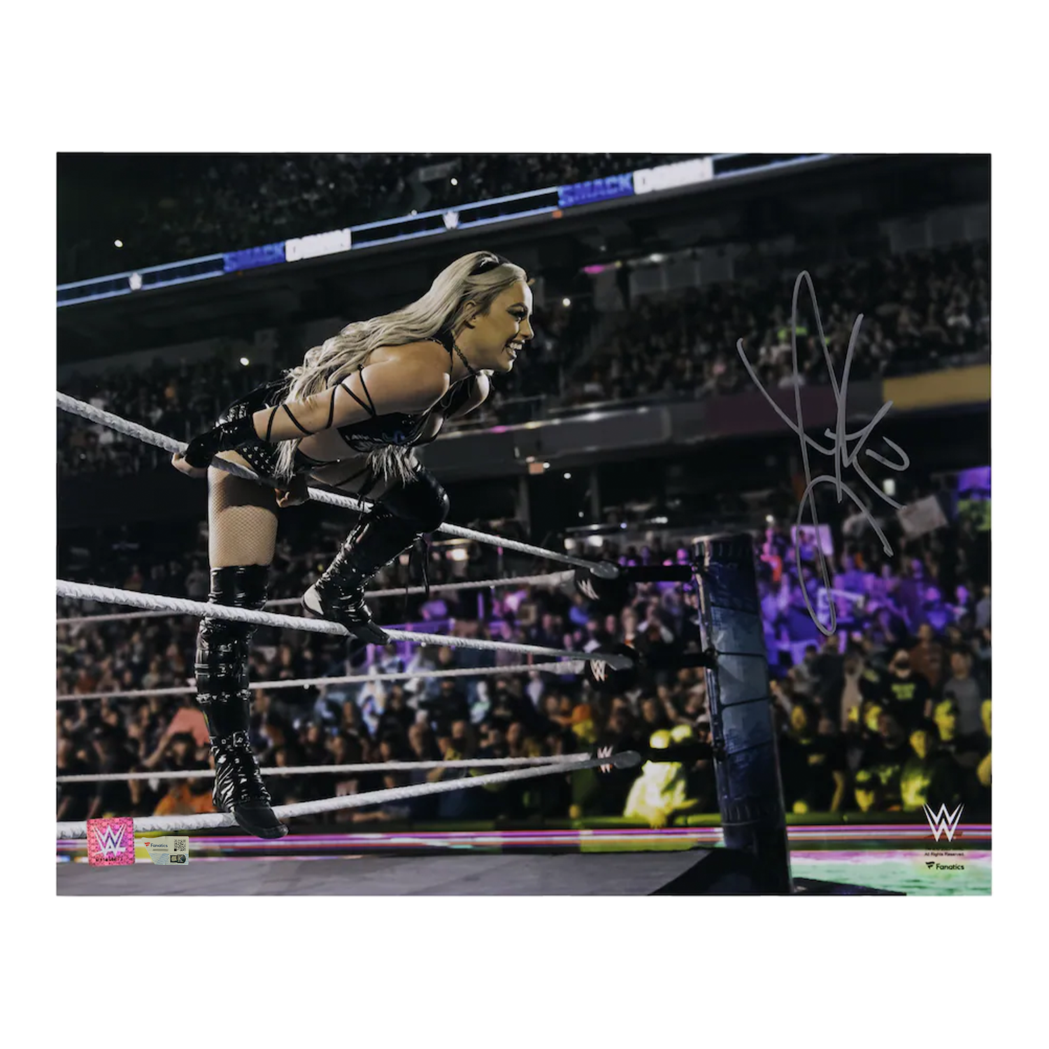 Liv Morgan Autographed WWE "Leaning On Ropes" 16" x 20" Photograph Fanatics