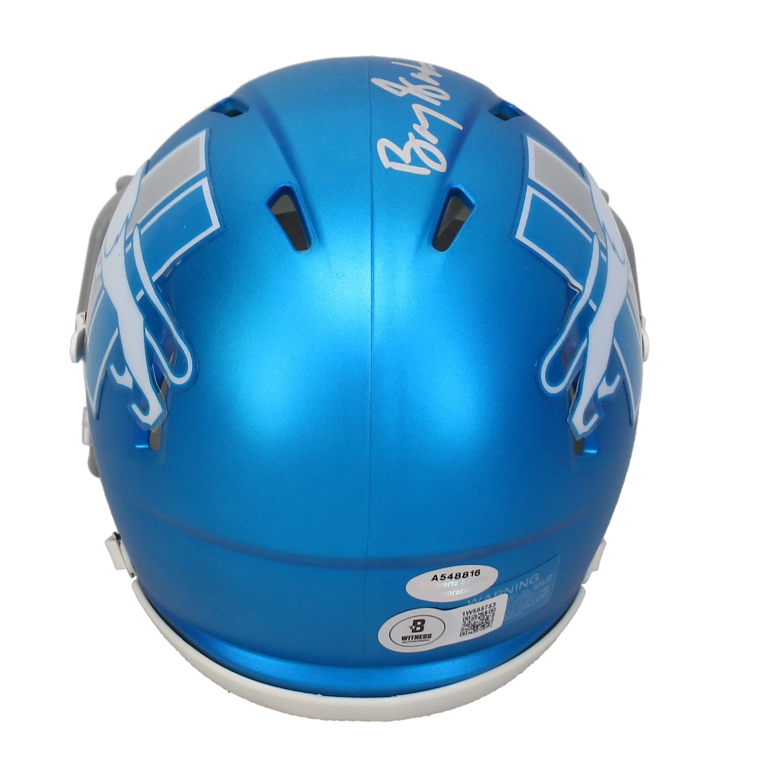 Barry Sanders Autographed Lions Alternate Speed Mini Helmet w/ Visor Beckett