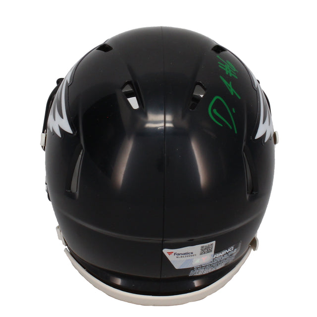 Devonta Smith Autographed Eagles Alternate Black Speed Mini Helmet Fanatics