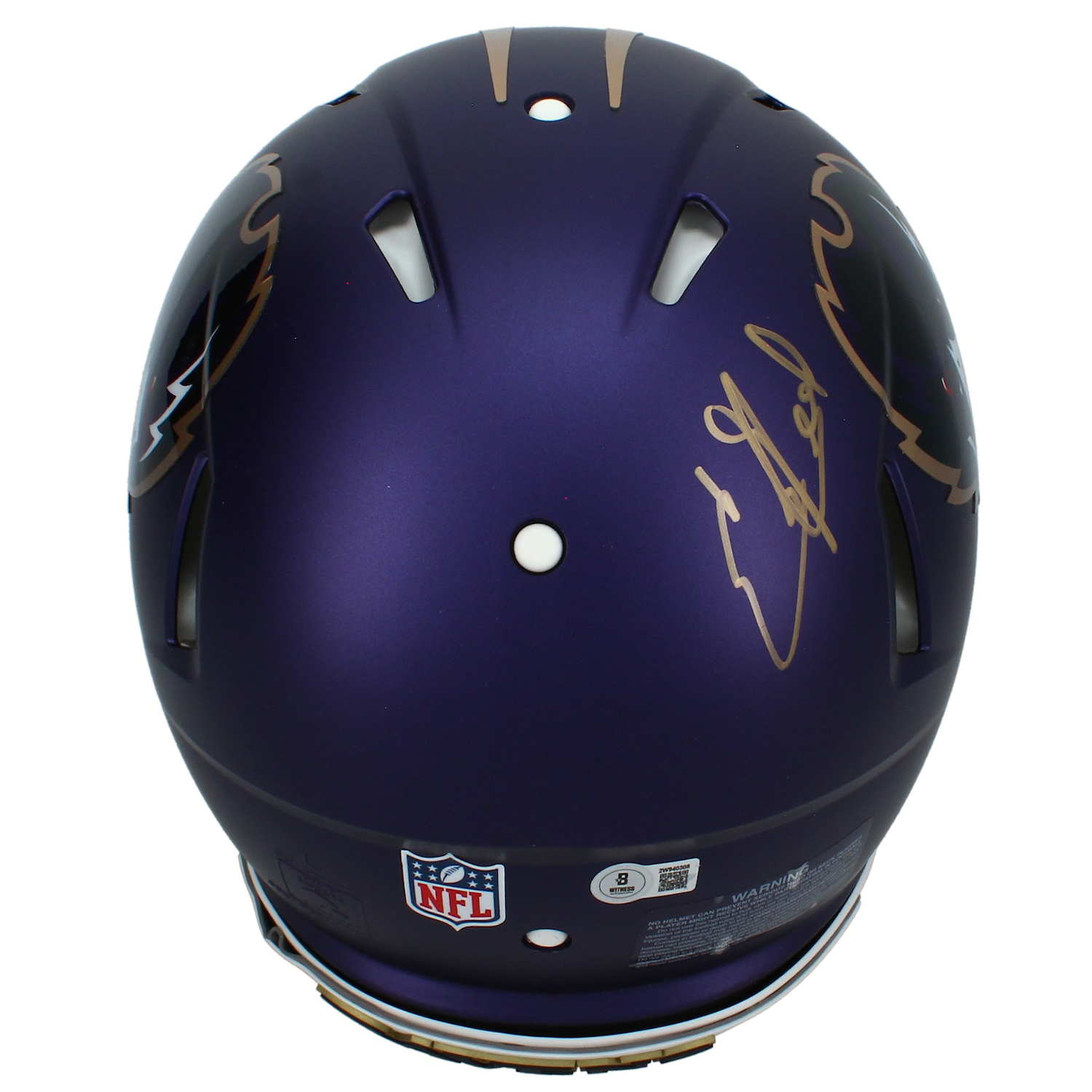 Ed Reed Autographed Baltimore Ravens 2024 Alternate Authentic Helmet w/ Visor Beckett