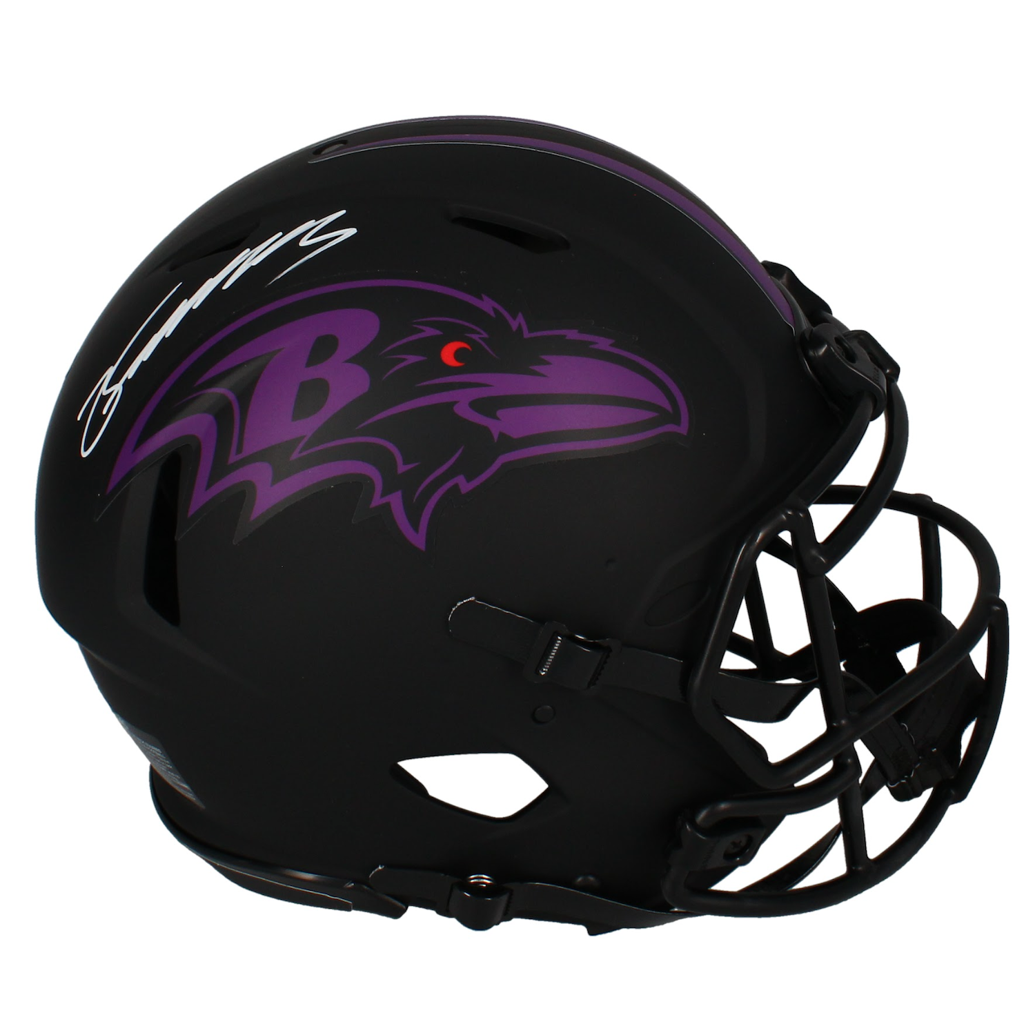 Zay Flowers Autographed Ravens 'Eclipse' Authentic Speed Helmet Beckett