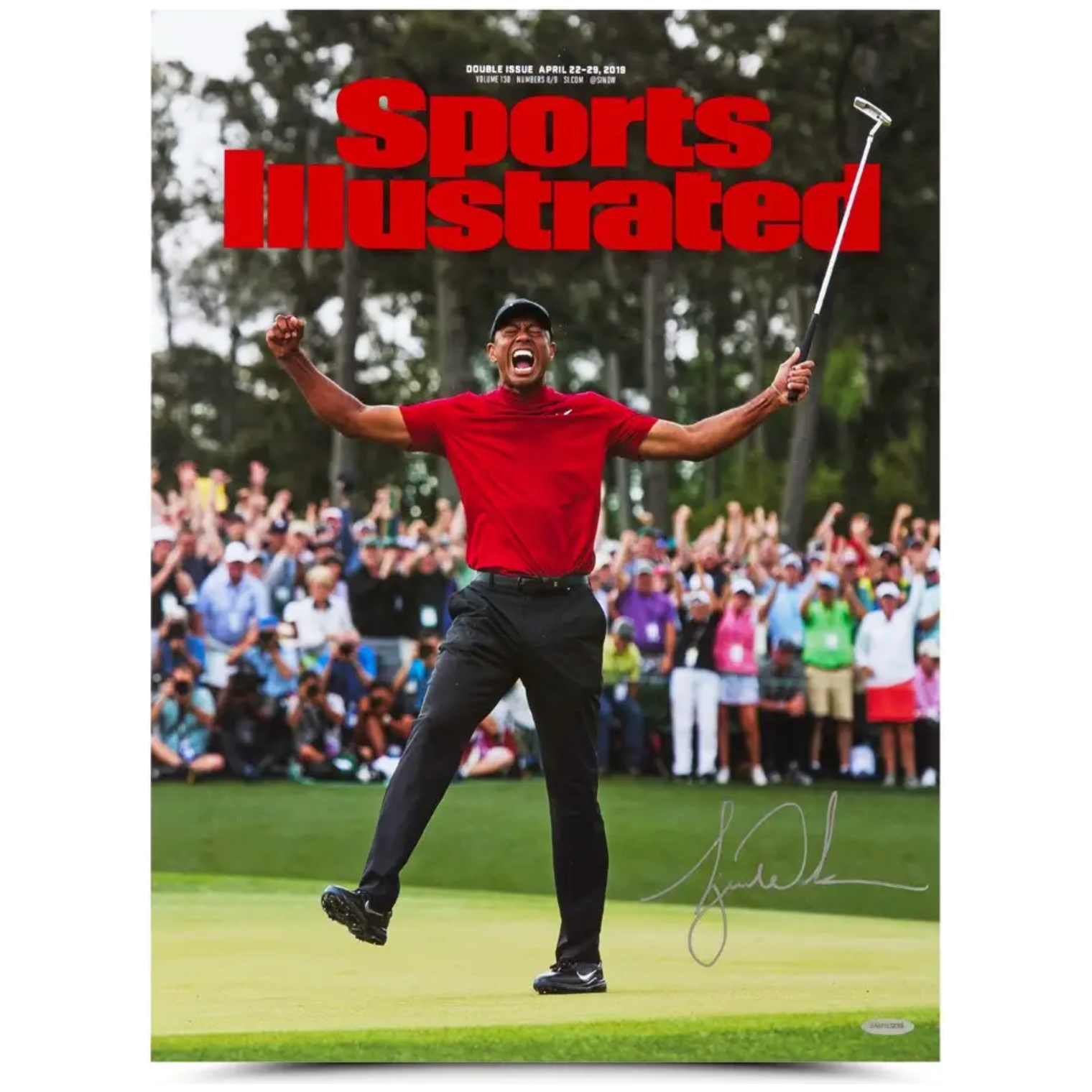 TIGER WOODS Autographed 2019 Masters 15" x 20" Sports Illustrated Photo UDA