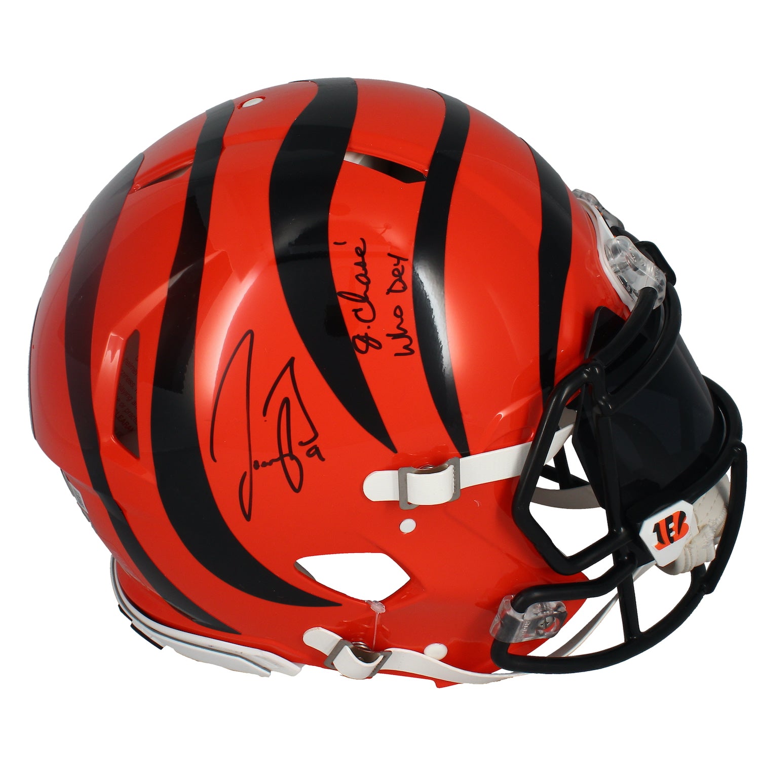 Joe Burrow & Ja'Marr Chase Cincinnati Bengals Autographed "Who Dey" Helmet Fanatics / Beckett