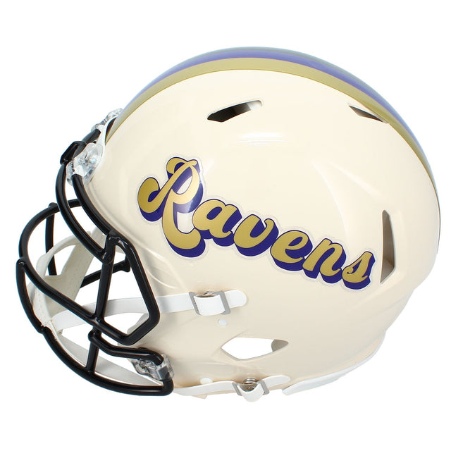 Zay Flowers Autographed Baltimore Ravens RETRO Speed Authentic Helmet Beckett