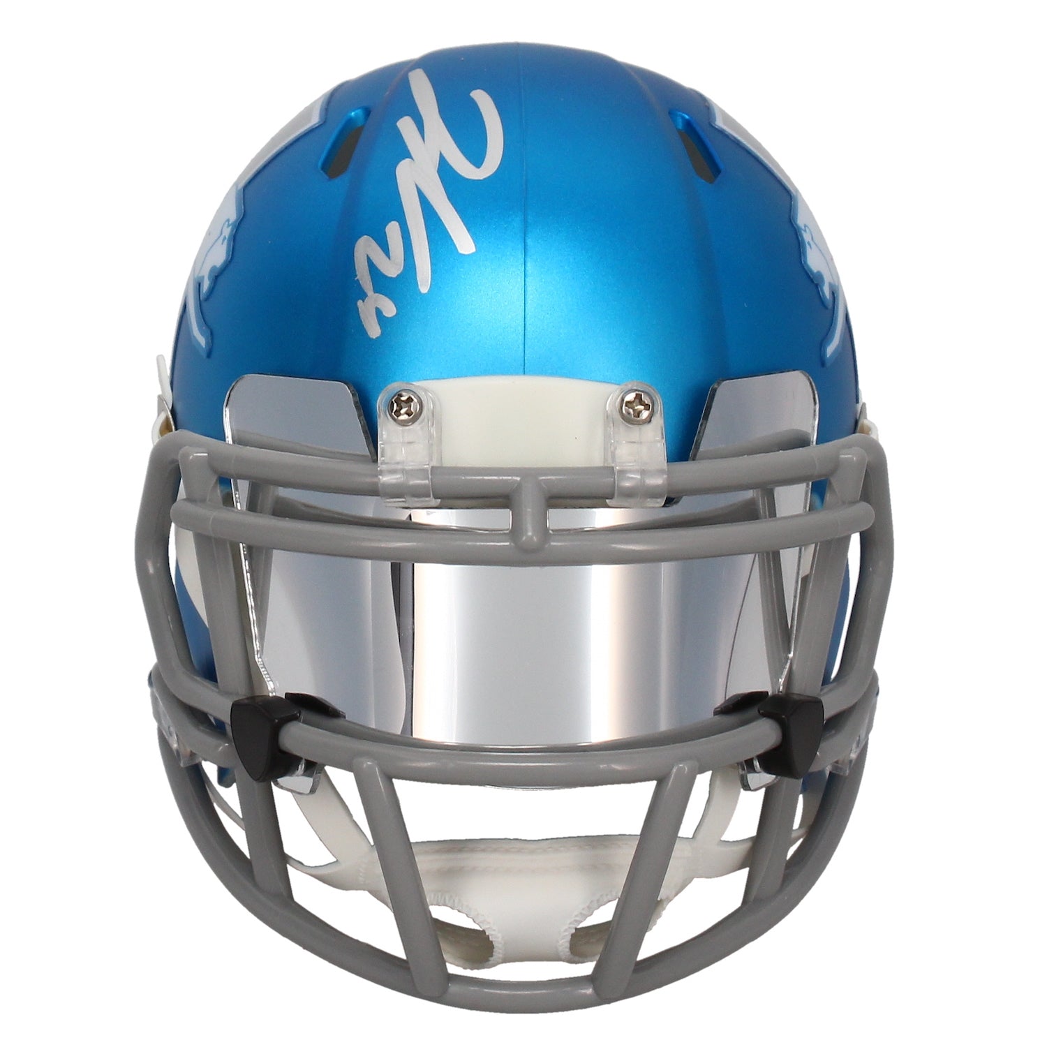Jahmyr Gibbs Autographed Lions Alt. Mini Speed Helmet w/Visor Fanatics