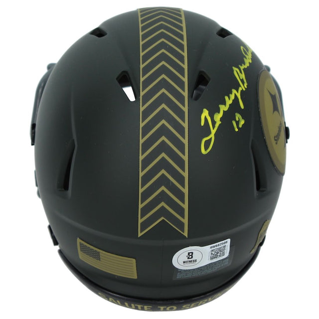 Terry Bradshaw Autographed Pittsburgh Steelers 2025 Salute to Service Speed Mini Helmet Beckett