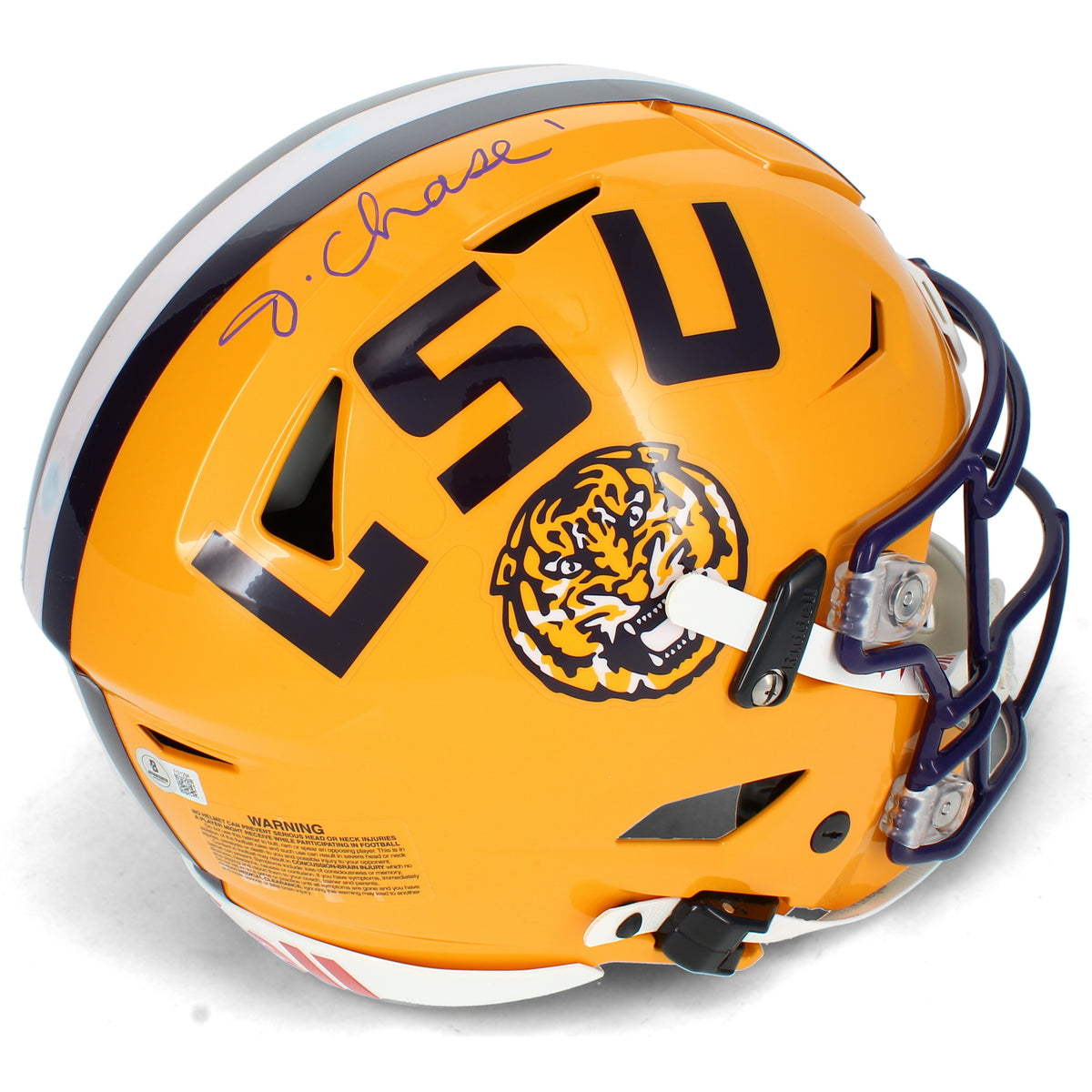 Ja'Marr Chase Autographed LSU Tigers Speedflex Authentic Helmet Beckett