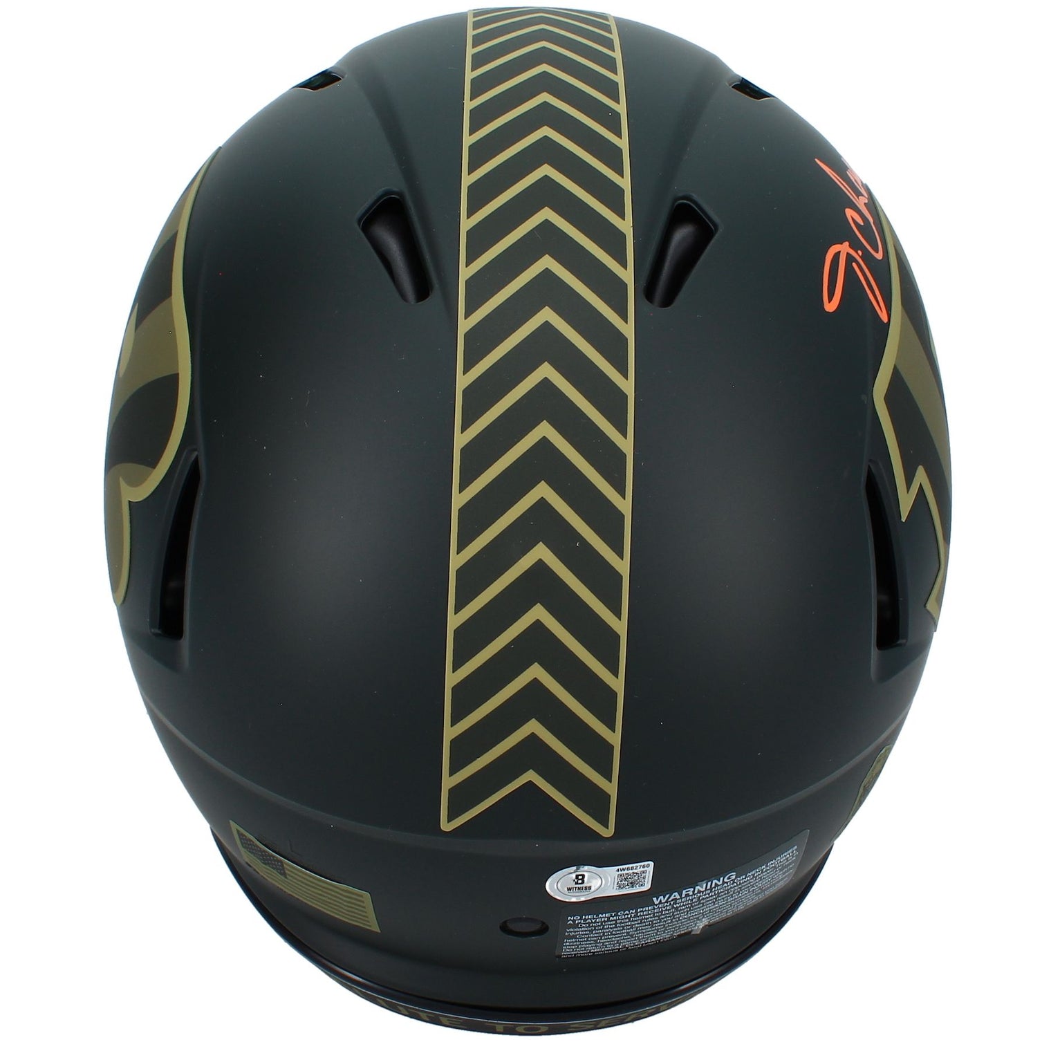 Ja'Marr Chase Autographed Cincinnati Bengals 2025 Salute to Service Speed Authentic Helmet Beckett