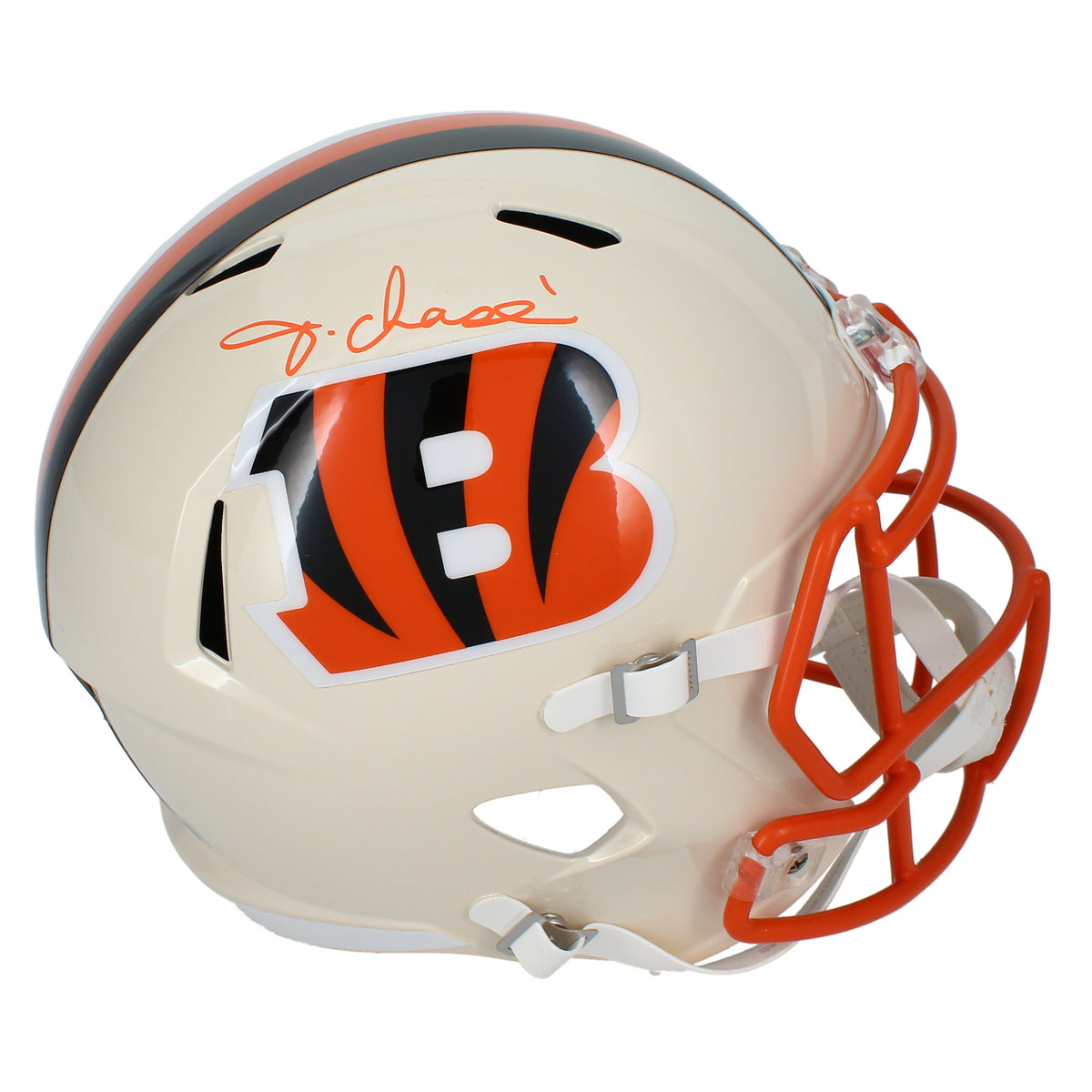 Ja'Marr Chase Autographed Cincinnati Bengals RETRO Speed Full Size Helmet Beckett