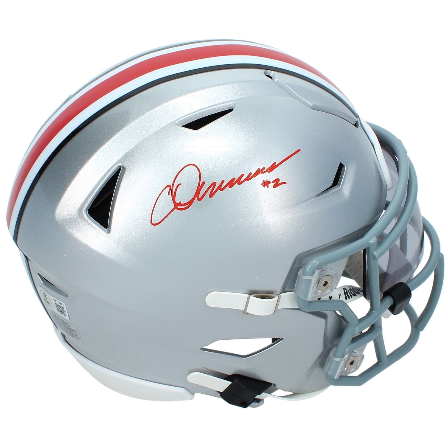 Chris Olave Autographed Ohio State Buckeyes Speedflex Midi Helmet Beckett