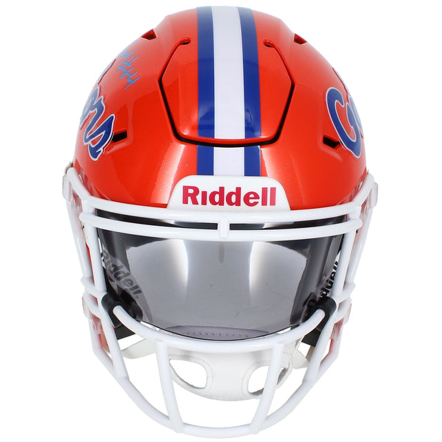 Kyle Pitts Autographed Florida Gators Speedflex Midi Helmet Beckett Witnessed
