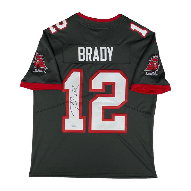 TOM BRADY Autographed Tampa Bay Buccaneers Pewter Nike Limited Jersey FANATICS
