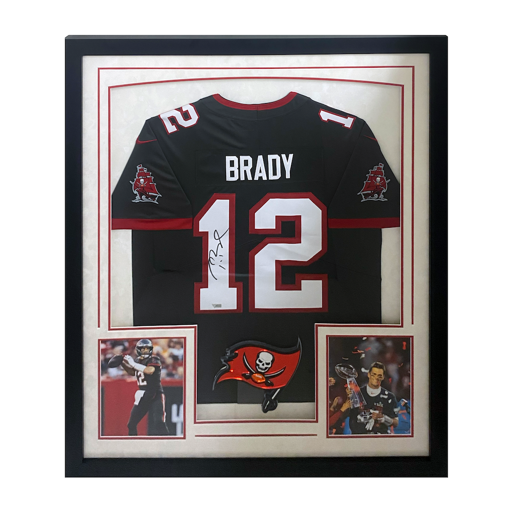 Tom Brady Autographed Buccaneers 42" x 34" Framed Nike Limited Pewter Jersey Fanatics