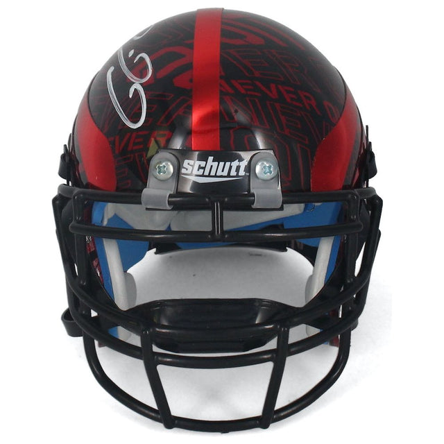 Patrick Mahomes Autographed Red Raiders 'Never Quit' Schutt Mini Helmet Beckett
