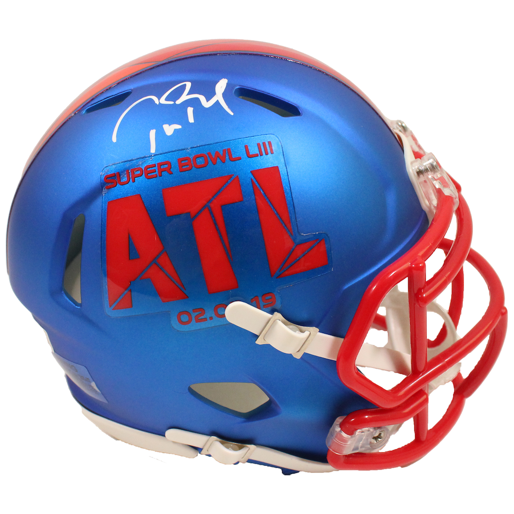 TOM BRADY Autographed New England Patriots Super Bowl 53 Mini Helmet FANATICS