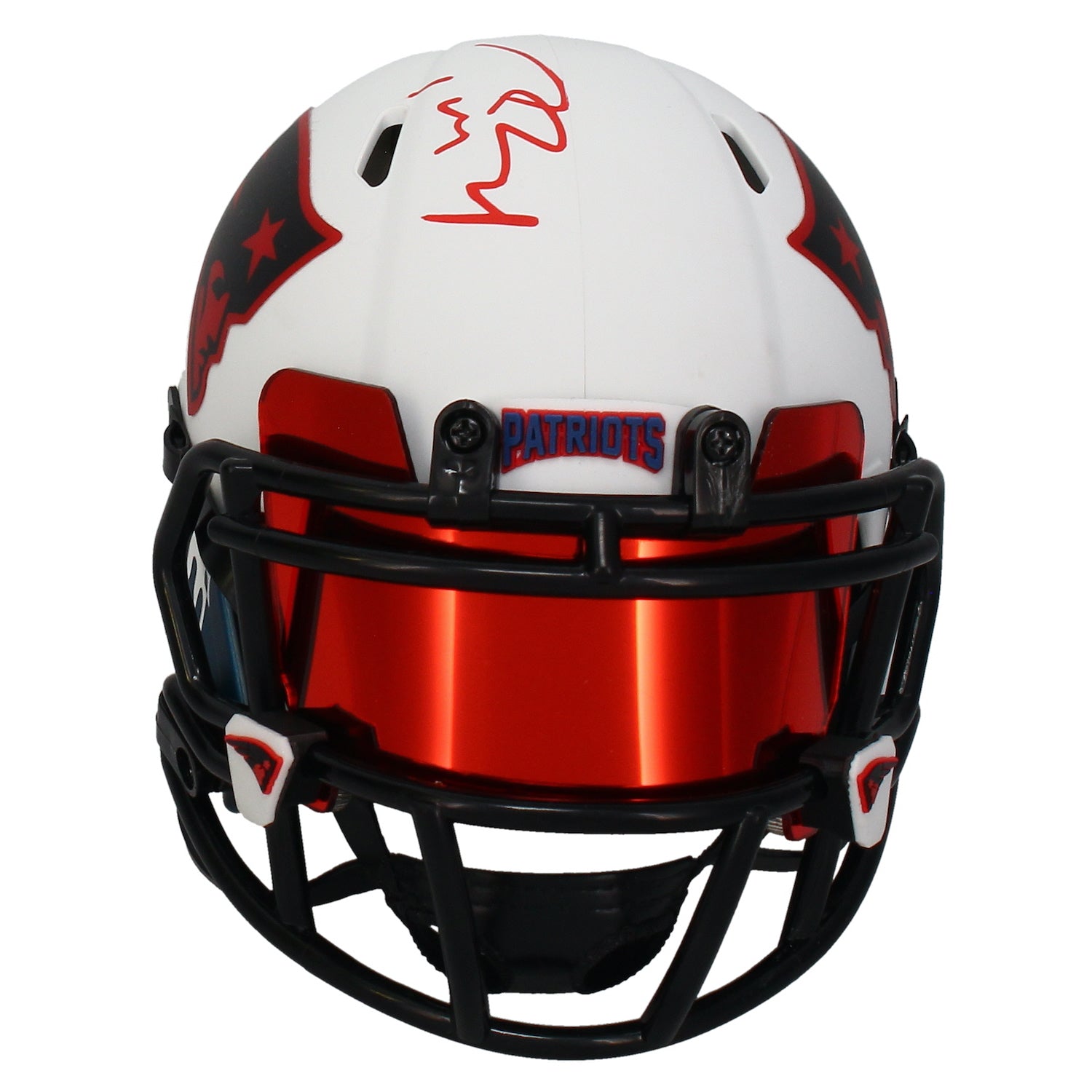 Tom Brady Autographed Patriots Lunar Eclipse Custom Drip Mini Helmet Fanatics