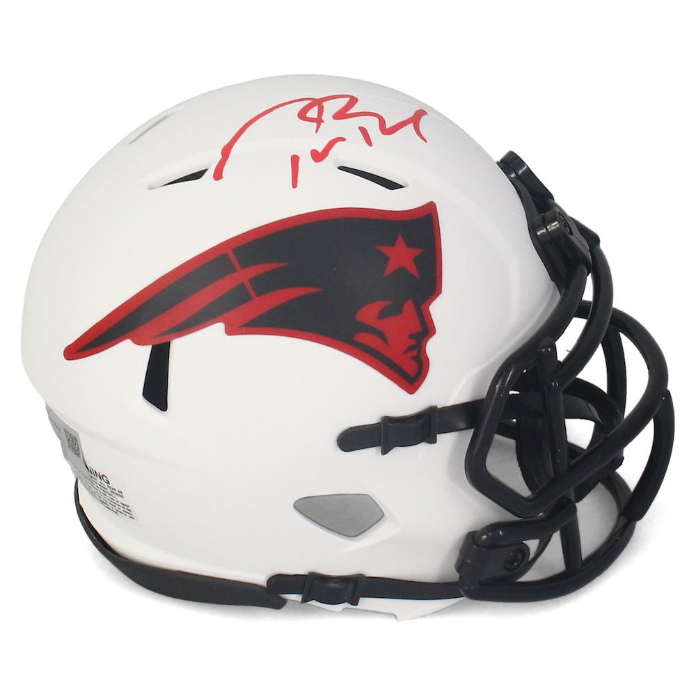 Tom Brady Autographed New England Patriots Lunar Eclipse White Mini Helmet Fanatics