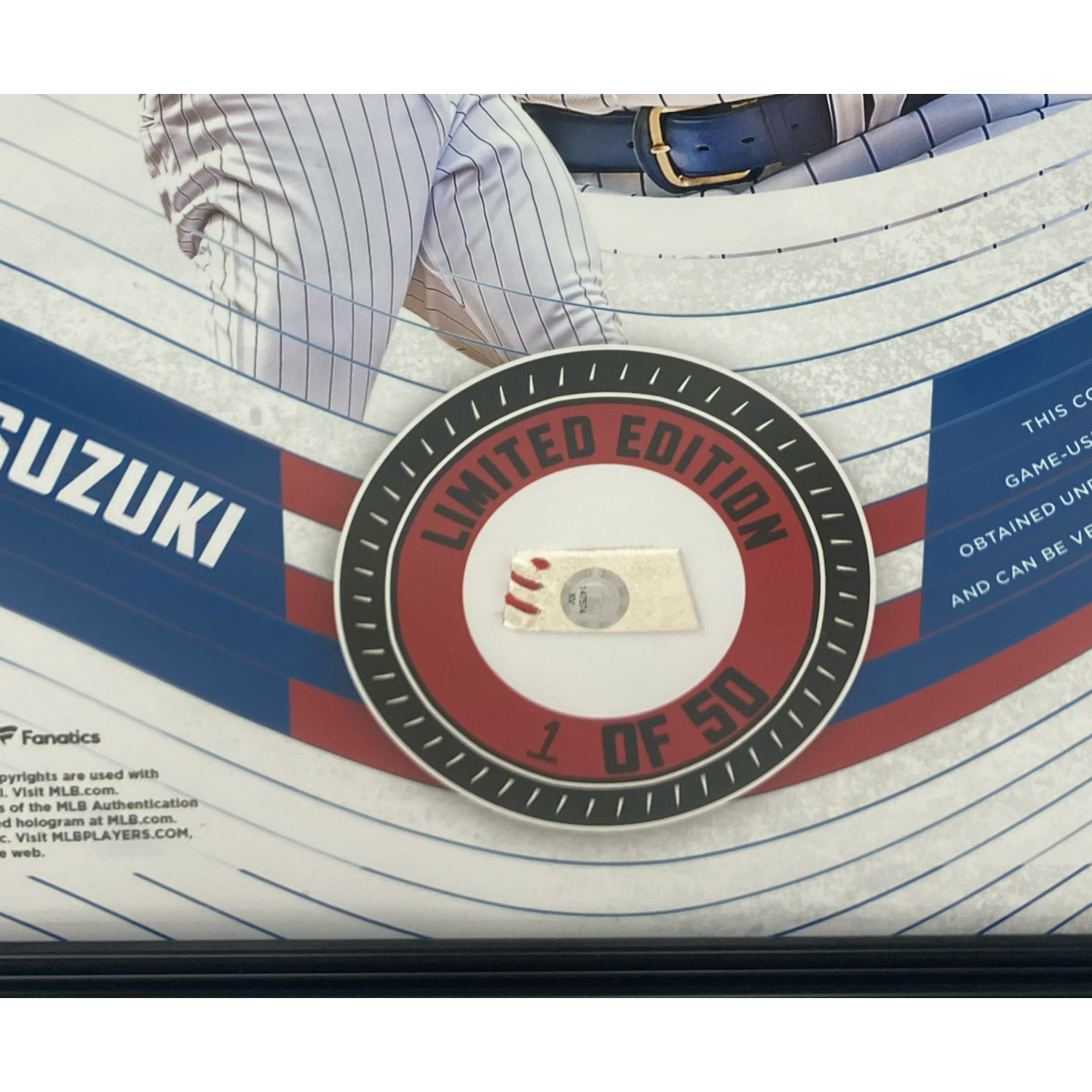 Seiya Suzuki Chicago Cubs Framed 15" x 17" Game Used Baseball Collage LE 1/50