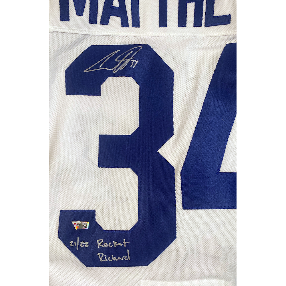 AUSTON MATTHEWS Autographed Toronto Maple Leafs 21/22 Rocket Richard Authentic White Jersey FANATICS