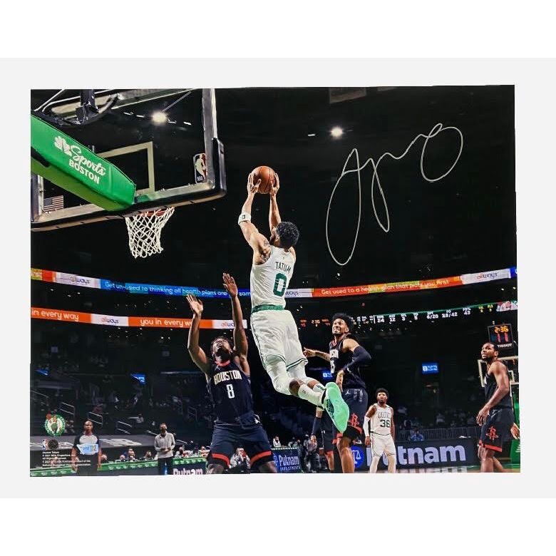 JAYSON TATUM Autographed Boston Celtics "Dunk vs. Houston" 16 x 20 Photograph FANATICS