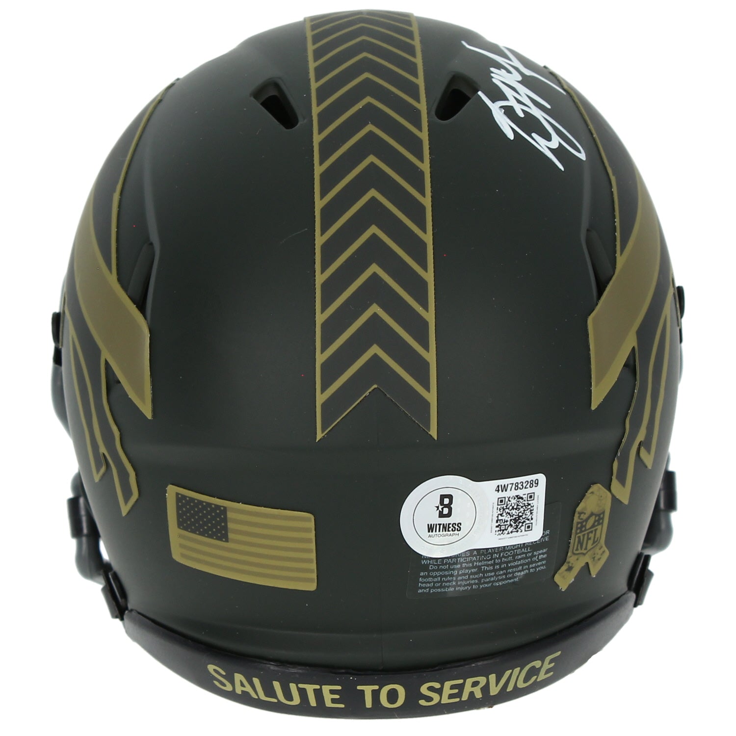 D.J. Moore Autographed Buffalo Bills 2025 Salute to Service Mini Helmet Beckett
