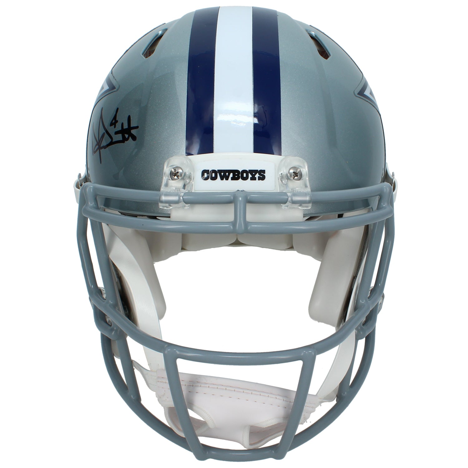 Dak Prescott Autographed Dallas Cowboys Speed Authentic Helmet Beckett Witnessed