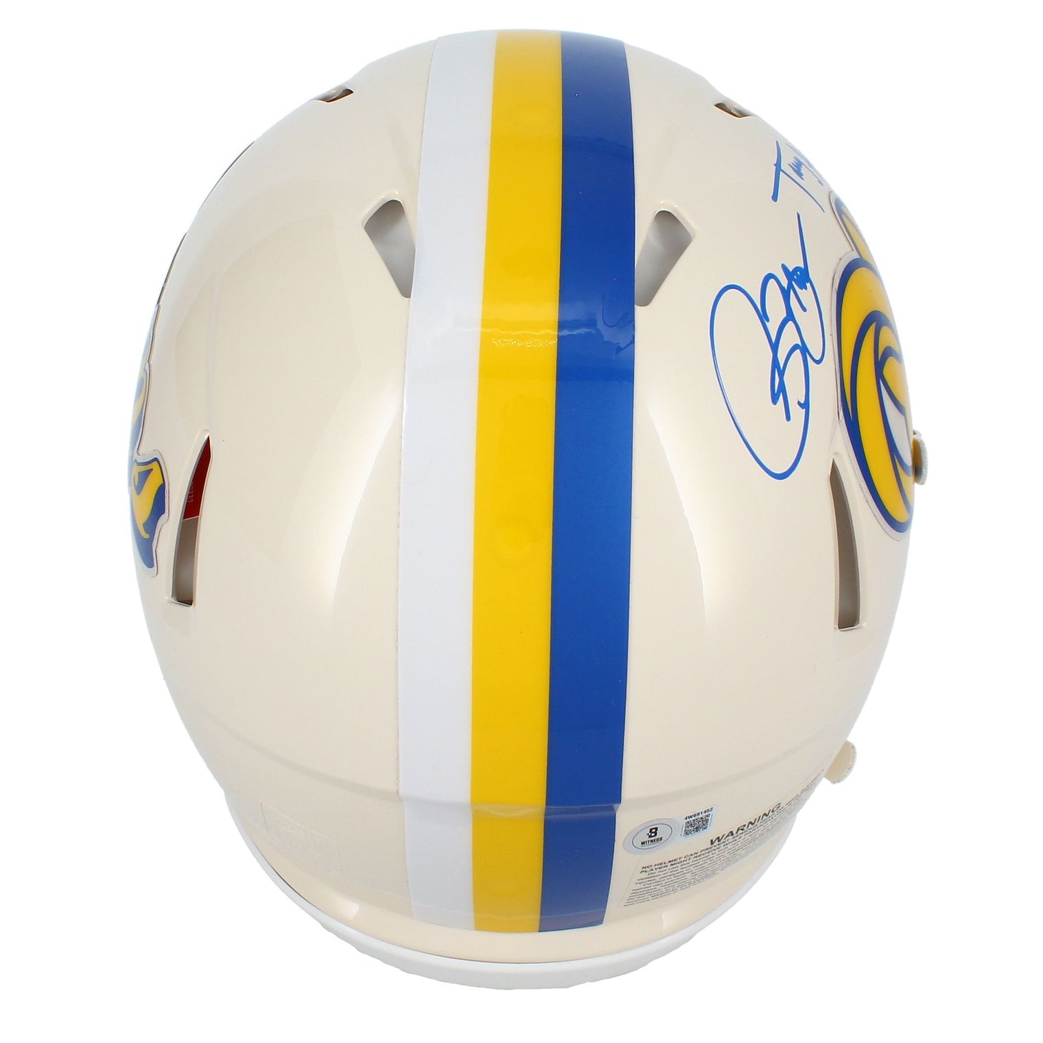 Isaac Bruce & Torry Holt Dual Autographed Los Angeles Rams RETRO Speed Authentic Helmet Beckett