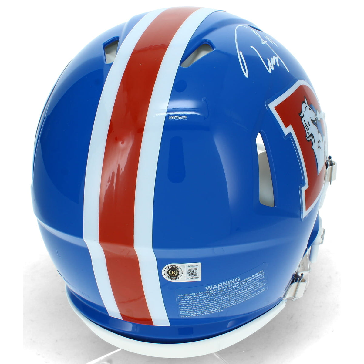 Troy Franklin Autographed Denver Broncos 1975-96 Throwback Speed Authentic Helmet Beckett