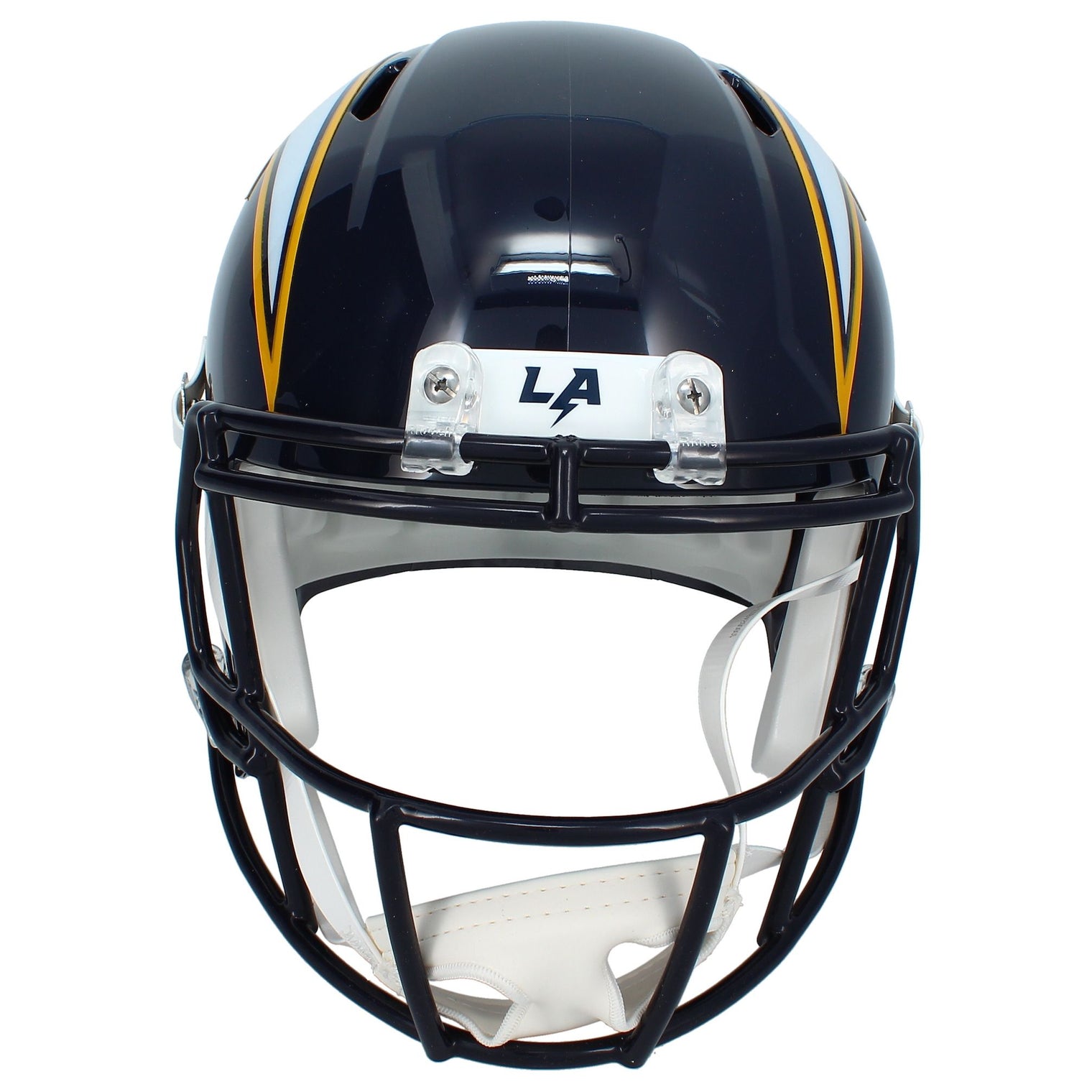 Omarion Hampton Autographed Los Angeles Chargers Navy 2025 Alternate Speed Full Size Helmet Beckett