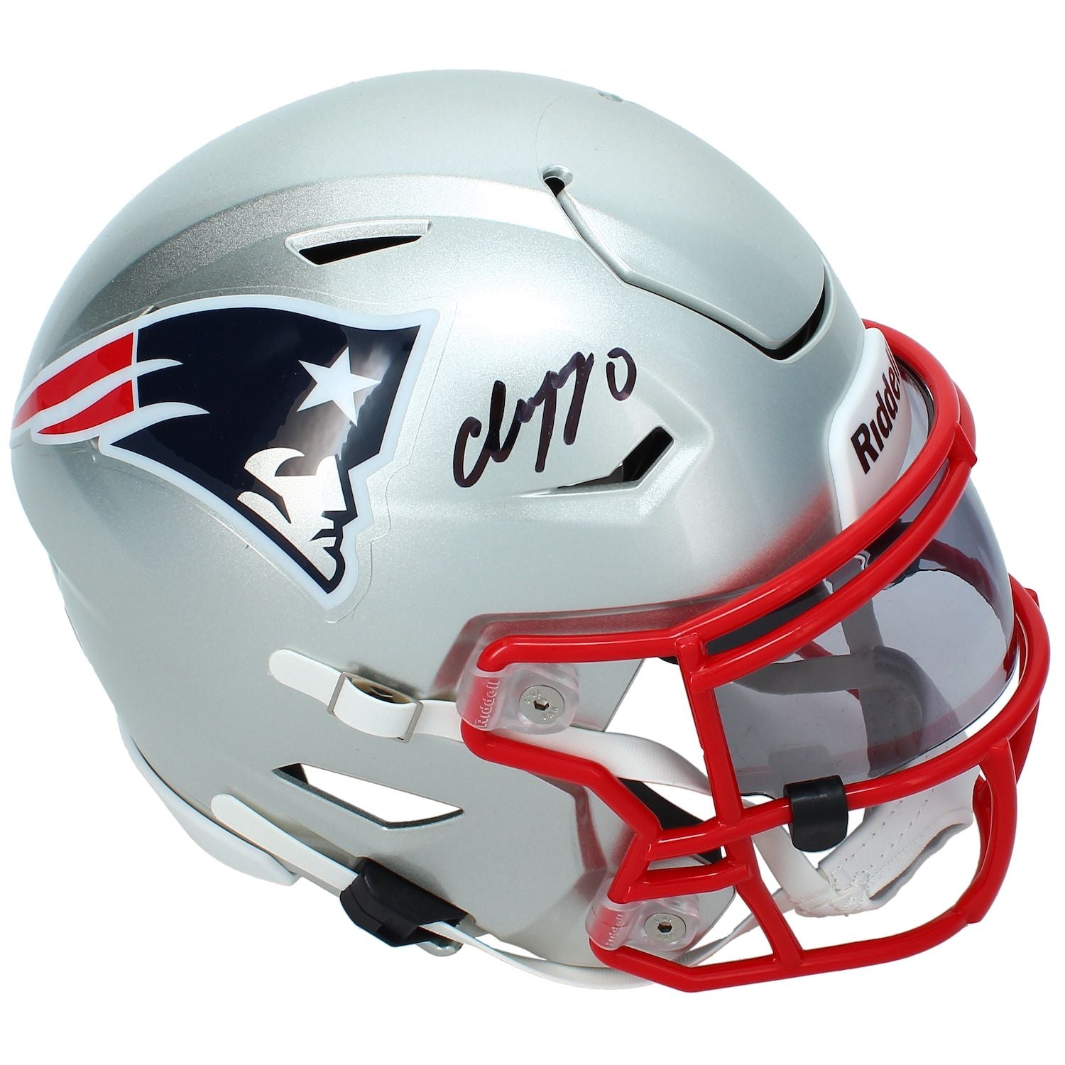 Christian Gonzalez Autographed New England Patriots Speedflex Midi Helmet Beckett