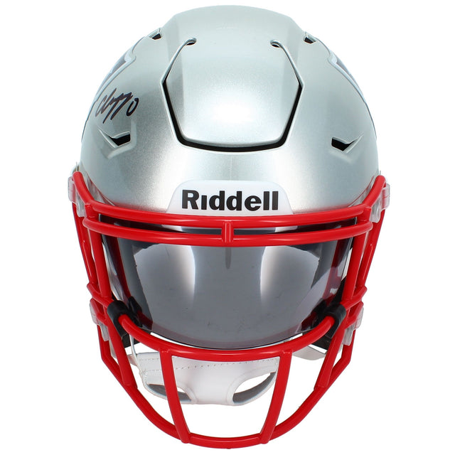 Christian Gonzalez Autographed New England Patriots Speedflex Midi Helmet Beckett