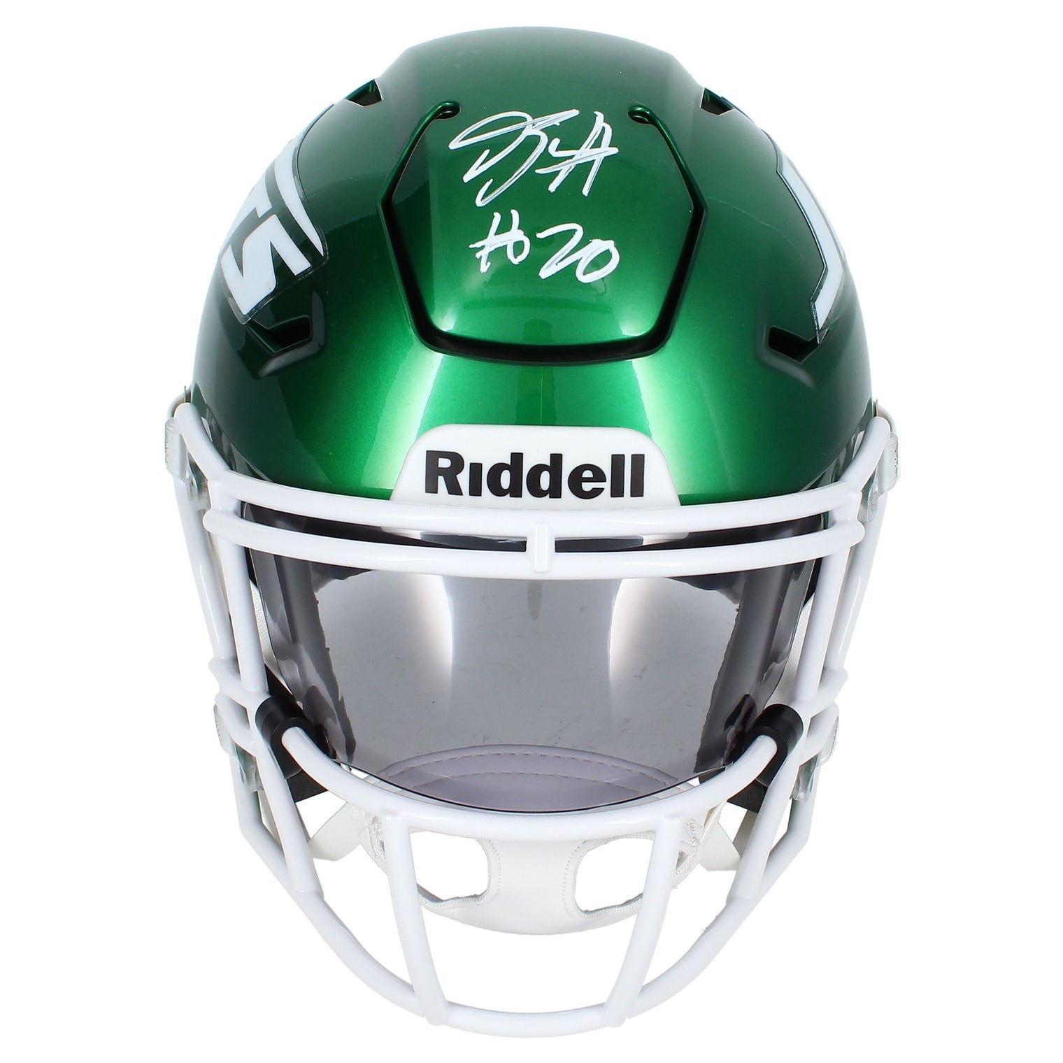 Breece Hall Autographed New York Jets SpeedFlex Midi Helmet Beckett Witnessed