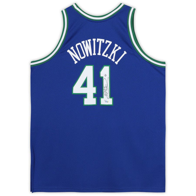 Dirk Nowitzki Autographed Dallas Mavericks Blue Authentic 1998-99 Jersey Fanatics