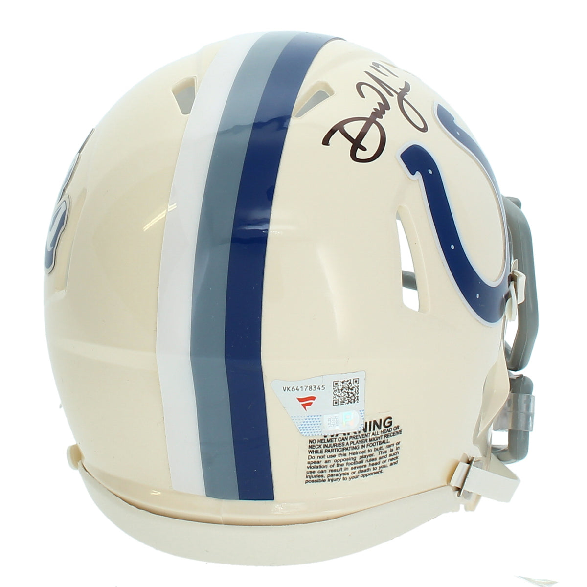 Daniel Jones Autographed Indianapolis Colts RETRO Speed Mini Helmet Fanatics