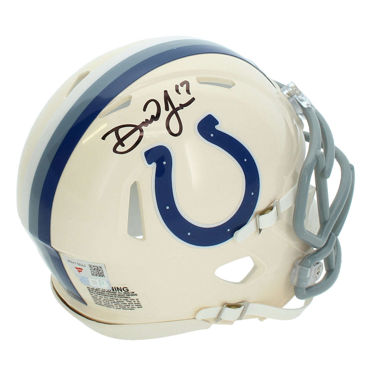 Daniel Jones Autographed Indianapolis Colts RETRO Speed Mini Helmet Fanatics