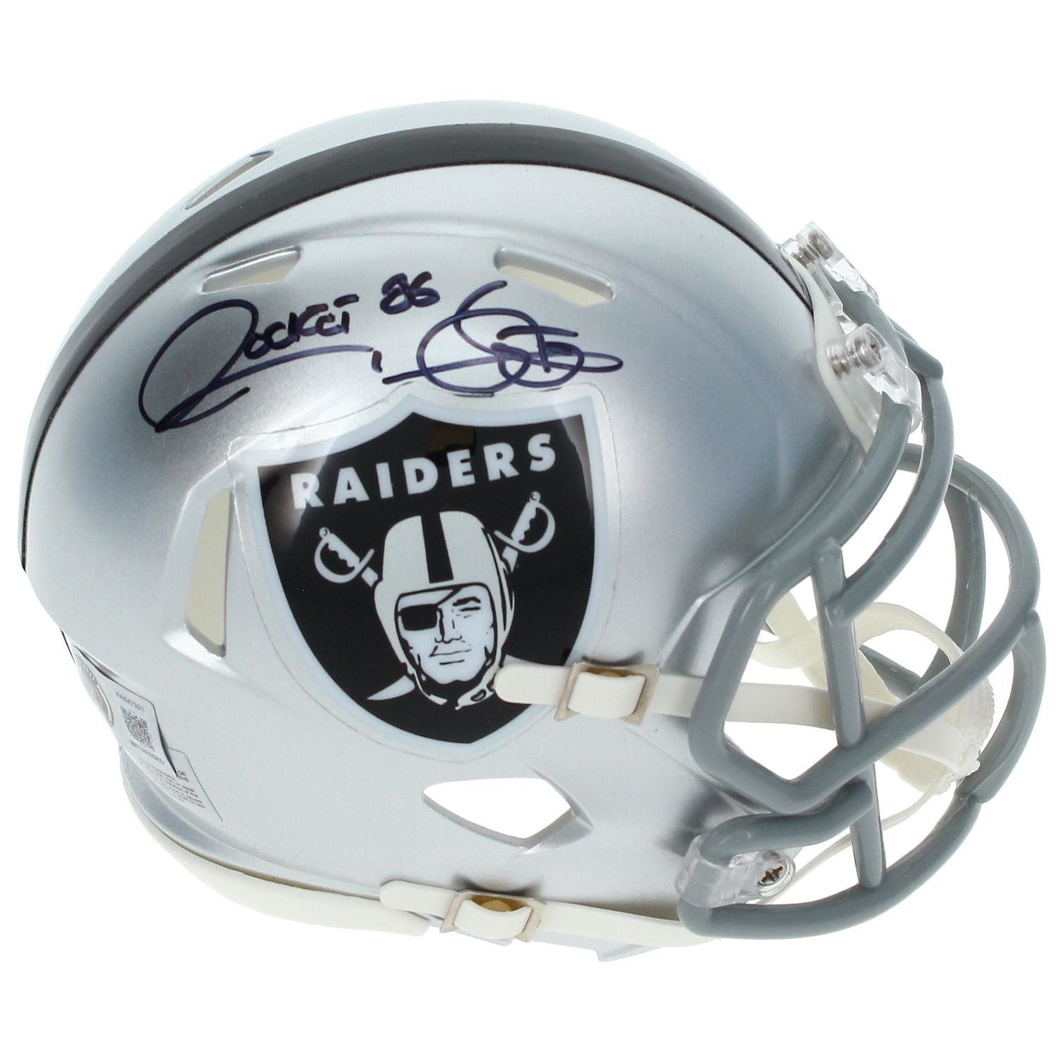 Raghib "Rocket" Ismail Autographed Las Vegas Raiders Speed Mini Helmet Beckett