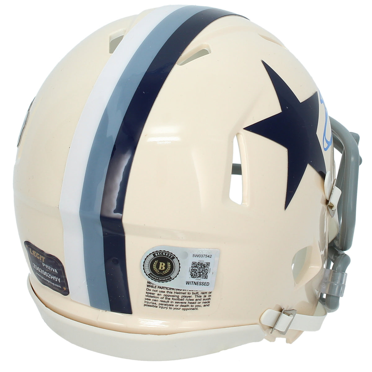 Emmitt Smith Autographed Dallas Cowboys RETRO Speed Mini Helmet Beckett