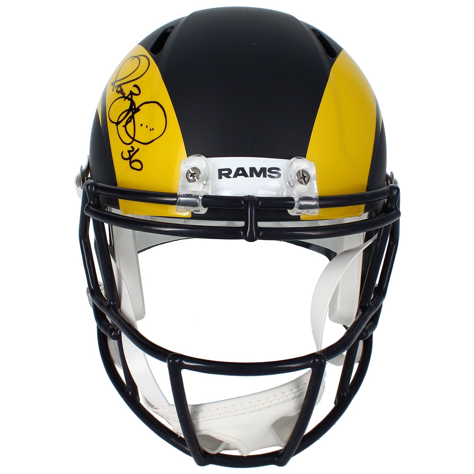 Jerome Bettis Autographed Los Angeles Rams Black Rivalries Speed Full Size Helmet Beckett