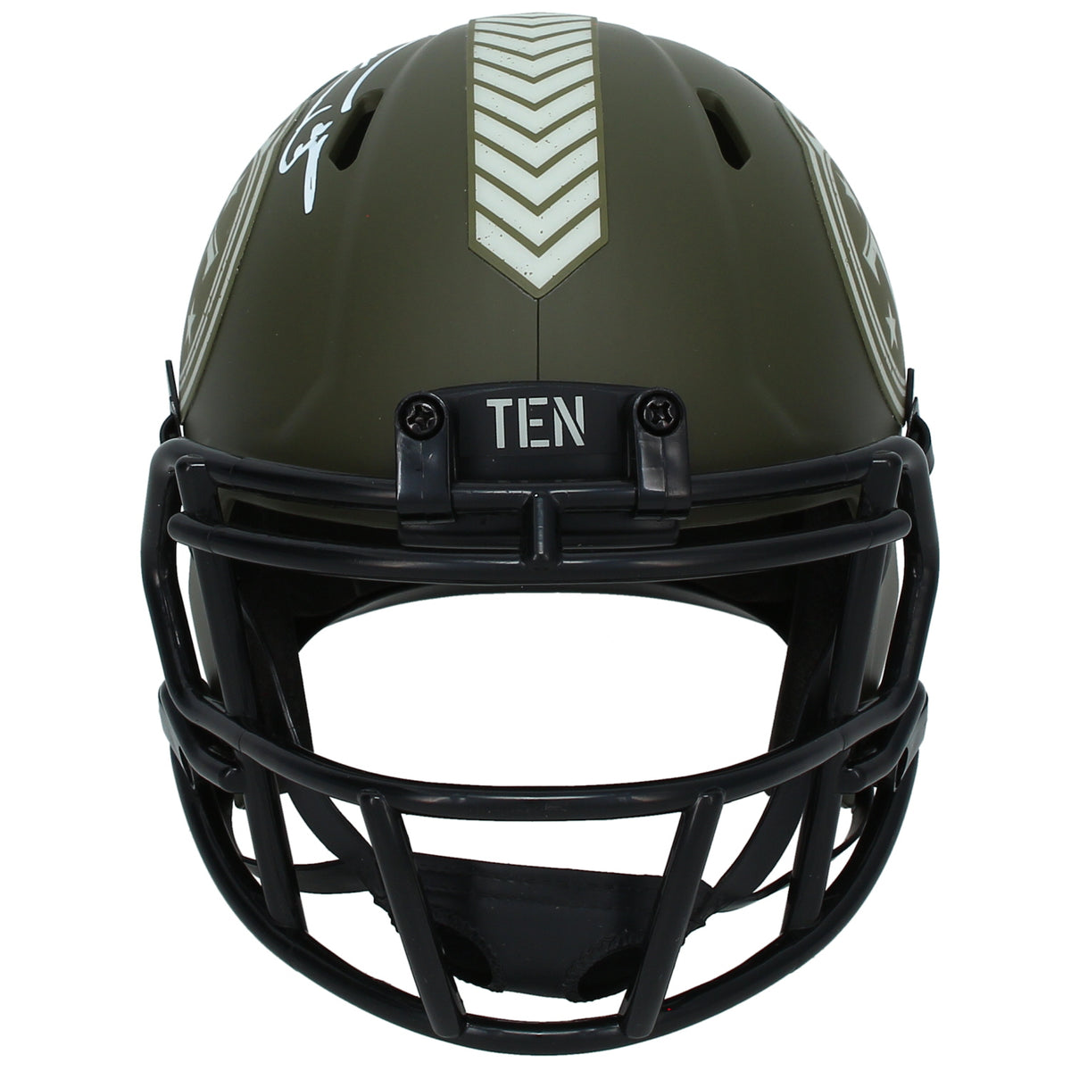 Taylor Lewan Autographed Tennessee Titans 2022 Salute to Service Speed Mini Helmet Beckett